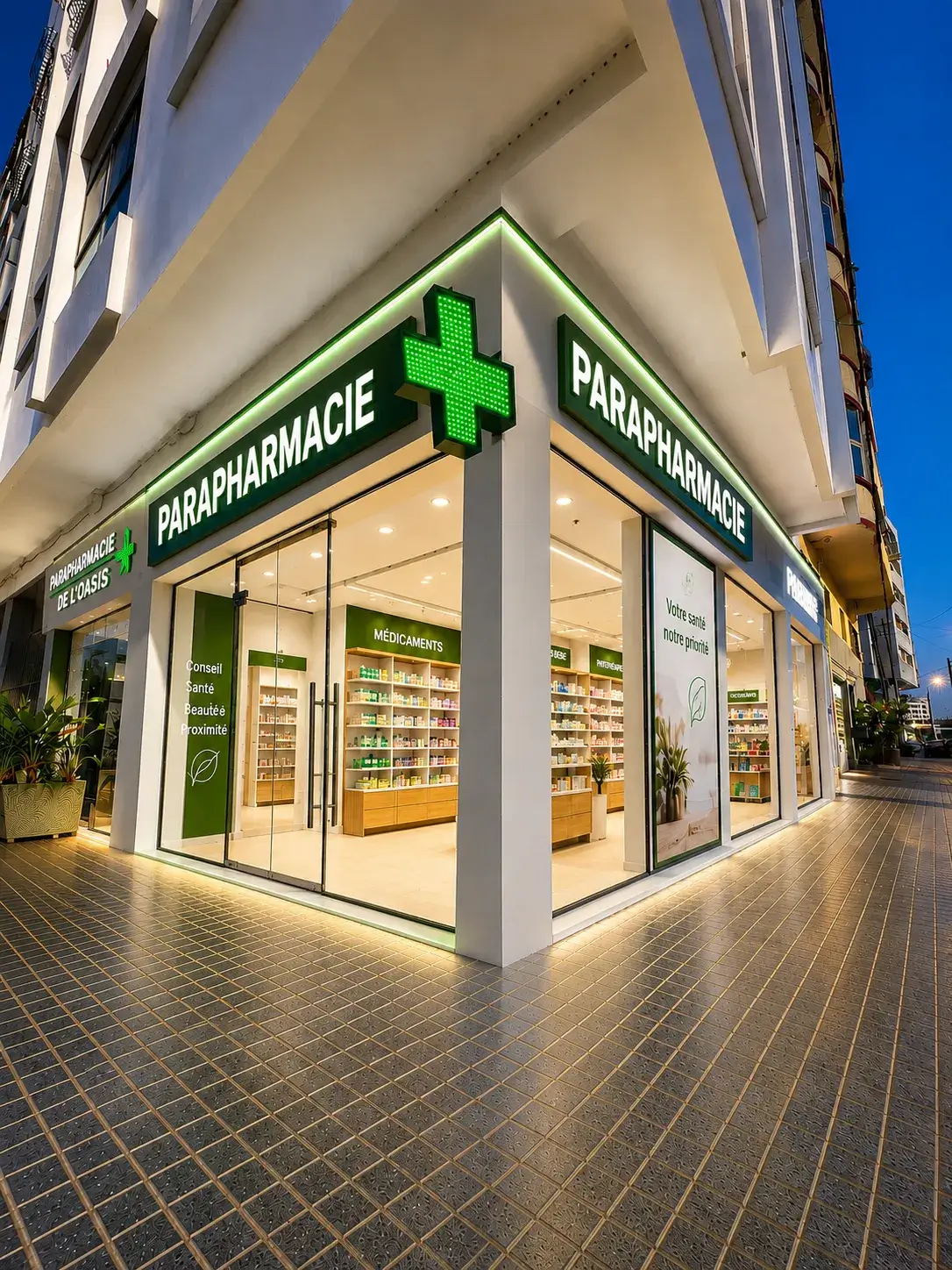 Projection du local 1 en pharmacie