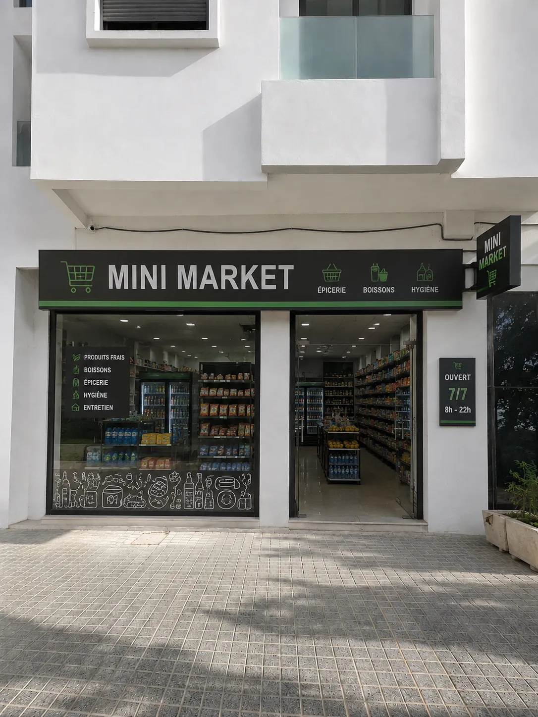 Projection du local 2 en mini market